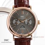 Swiss Copy IWC Portofino Annual Calendar Gray Dial Rose Gold 9100 Watch